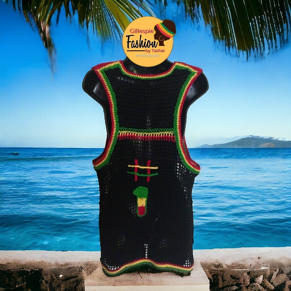 Fashionbytashai Mesh Marina Black with red Gold and Green stipes #1